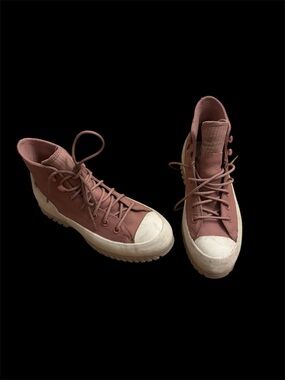 Leather Converse High-Top Sneakers in Dusty Rose - Women's size 5 used once